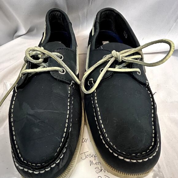 Joseph Abboud Size 12D Boat Shoe Men loafer Black suede leather 13343 - Picture 1 of 13